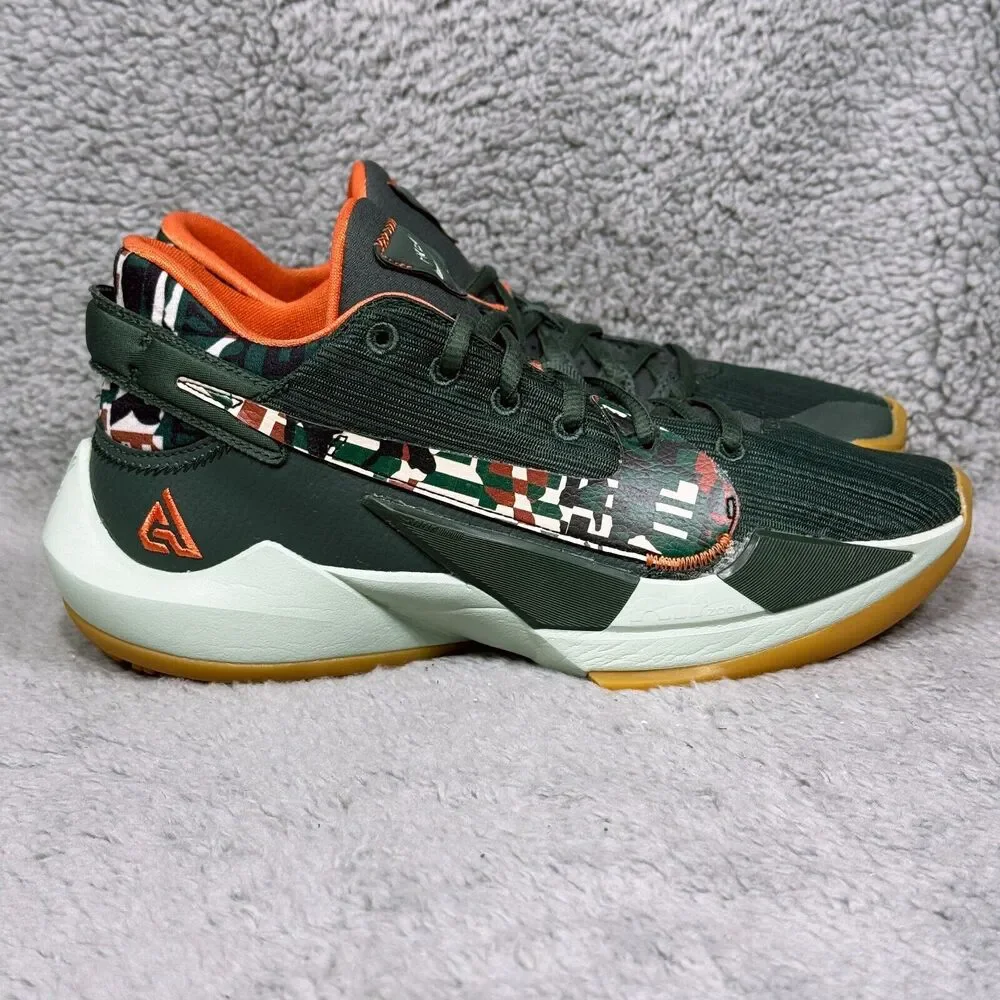 Nike Zoom Freak 2 Ashiko Mens Size 7 Basketball Shoes Sneakers Vintage Green